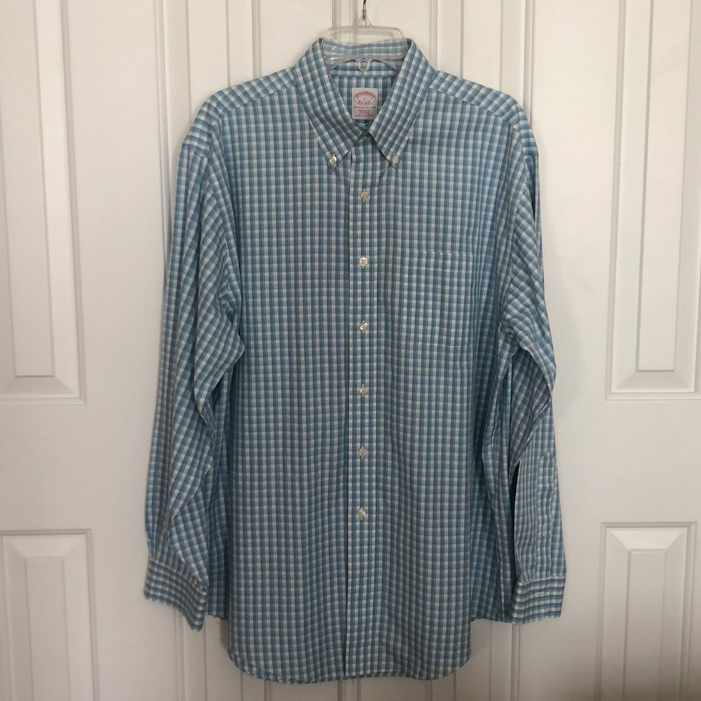 Brooks Brothers Blue, Green, & White Button Down Shirt
